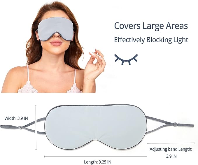 Sleeping Mask 2 Pack, Warm, Cool Double-Sided Use of Sleep Mask, Super Soft Blindfold with Adjustable Strap, Block Out Light, Comfort Sleep Eye Mask for Travel Meditation Nap