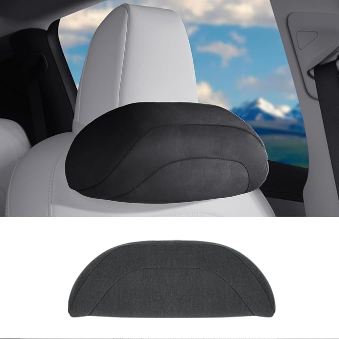 Arcoche Soft car headrest for Model 3 Y S X Highland Juniper Accessories Complies with The Original OEM Factory Standards No Pressure no Odor Easy to Clean Pain Relief Car Neck Pillow 1pc Black