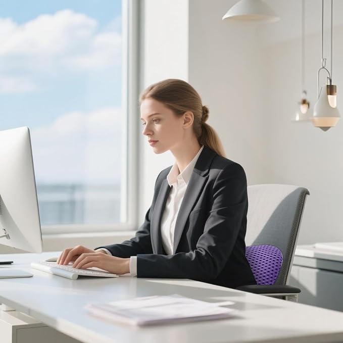 Lumbar Pillow, Memory Foam Lumbar Support Pillow for Office Chair and Car Seat, Ergonomic Streamline Back Pillow for Lower Back Pain Relief, Back Support Pillow for Sitting, Driving, Traveling