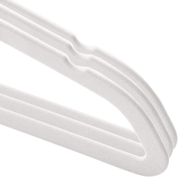 Casafield 50 Velvet Baby Hangers - 11" Size for Infant & Toddler Clothes - Ivory