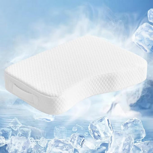 Cooling Leg Pillow for Side Sleepers 100% Cooling Fabric Knee Pillow for Side Sleeping, Leg Elevation Memory Foam Pillow for Hip/Back/Sciatica Pain Relief Helps Spine Alignment -15"x25" (Cooling, M)