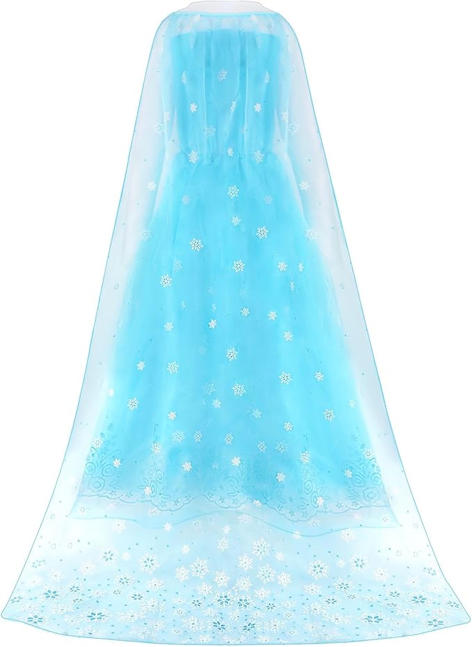 Elsa Costume for Girls 3-10 - Elsa Dress with Accessories - Princess Dress Up Clothes for Various Holiday Parties