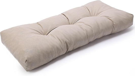 SUNROX LokGrip Non Slip Tufted Memory Foam Bench Cushion, FadeShield Water Resistant Durable Thicken Outdoor/Indoor Bench Seat Pads 48x16x4 inch, Husk Birch