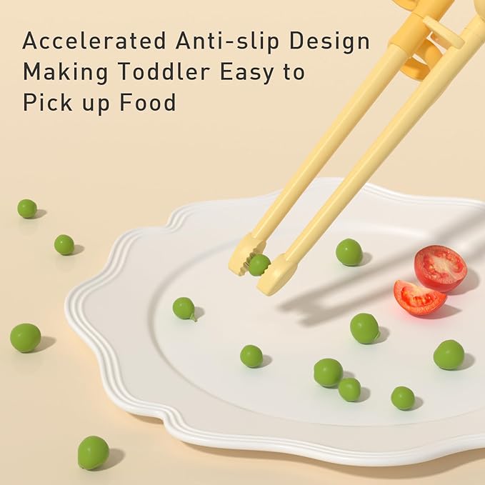 Toddler Utensils Stainless Steel Kids Silverware Set with Kids Spoons and Forks Set and Kids Chopsticks for Self Feeding Learning with Portable Case