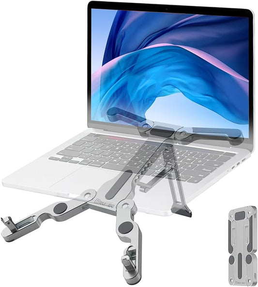 Laptop Stand for Desk, Ergonomic Portable Laptop Stand, Riser Holder Notebook Stands, Foldable Aluminum Computer Stand with Air, Pro, More 10-16” Laptops, Tablets, Phone