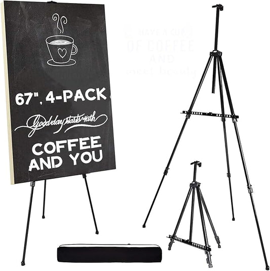 Artify 67 Inches Double Tier Easel Stand, Adjustable Height from 22-67”, 3 in 1, for Painting and Display with a Carrying Bag 4PACK