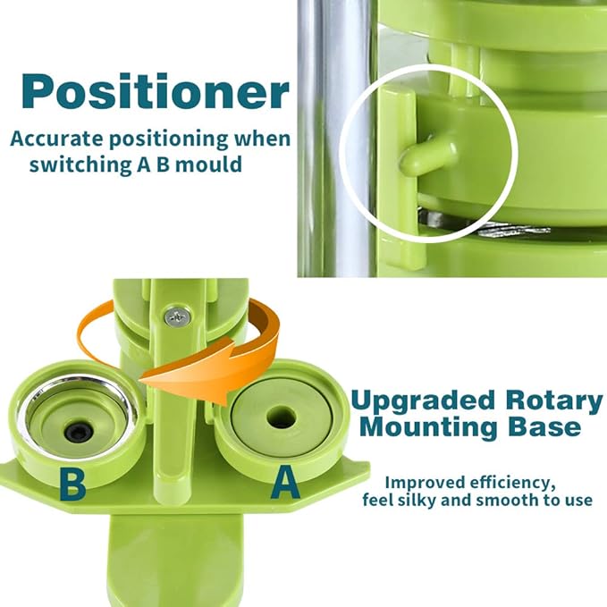 Button Maker Machine 58mm - (3rd Gen) Installation-Free 58mm(2.25in) DIY Pin Badge Button Maker Press Machine Badge Punch Press with Free 100pcs Button Parts&Pictures&Circle Cutter&Magic Book