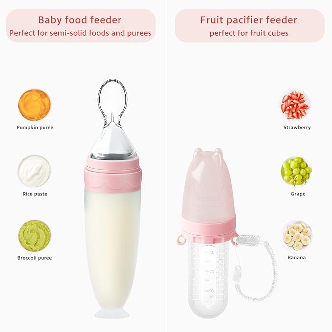 Termichy Baby Food Dispensing Spoon: Squeeze Feeder Dispenser for Baby - Self Feeding Bottle Spoon