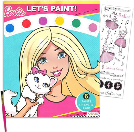 Barbie Coloring Books Activity Super Set ~ Giant Barbie Paint with Water Book, Stickers and More | Barbie Party Supplies