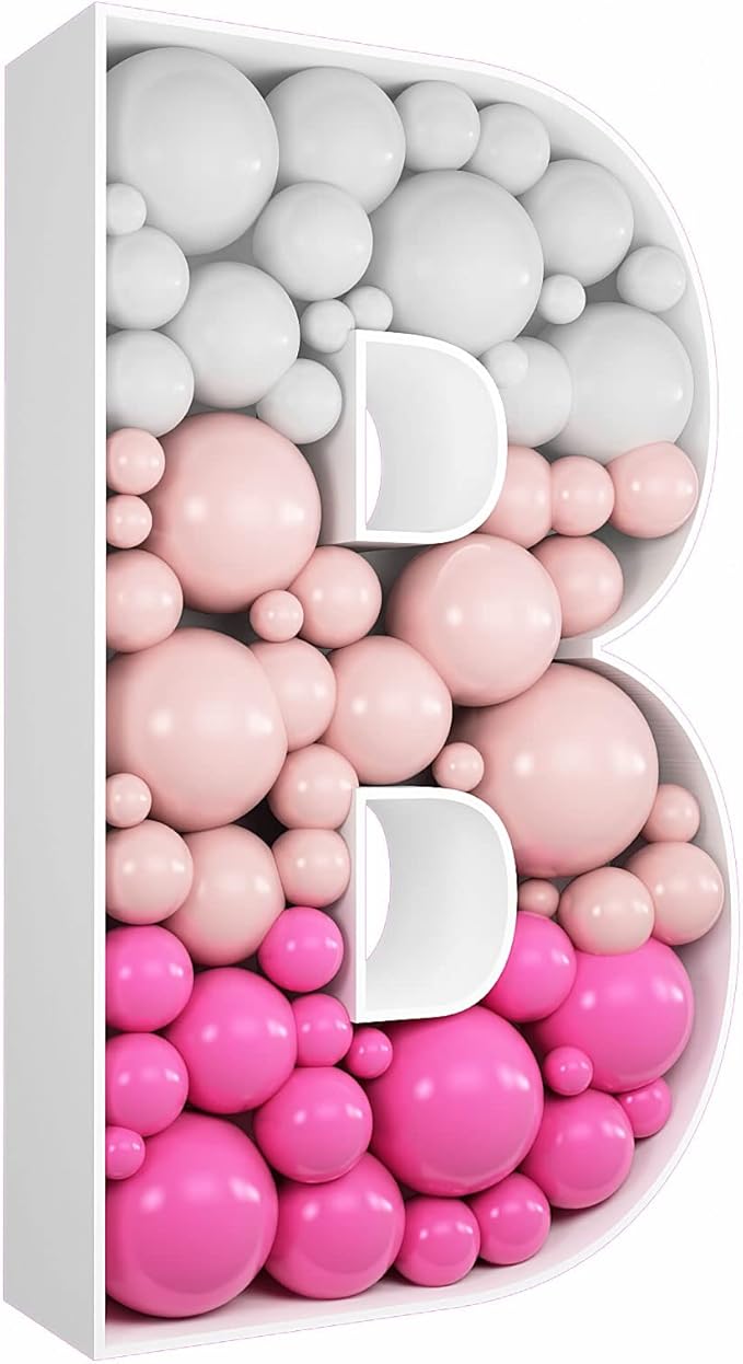 3FT Tall Mosaic Balloon Frame Letters Big Marquee Light Up Letters DIY Kit for Birthday Party Wedding Backdrop Decor Letter B Pre-Cut Foam Board