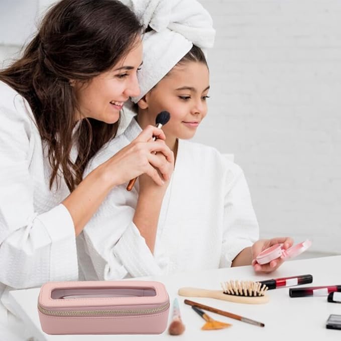 FFpaw Travel Clear Makeup Bag Set, TSA Approved Cosmetic Bag Case with Zipper Portable Makeup Pouch Toiletry Bag Women Traveling Cosmetic Organizer Storage Bag Car Organizer Car Essentials for Women