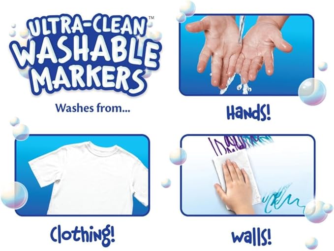 Crayola Broad Line Washable Markers - 200ct (8 Colors), Kids Bulk Classroom Markers, Back to School, Teacher Classroom Must Have