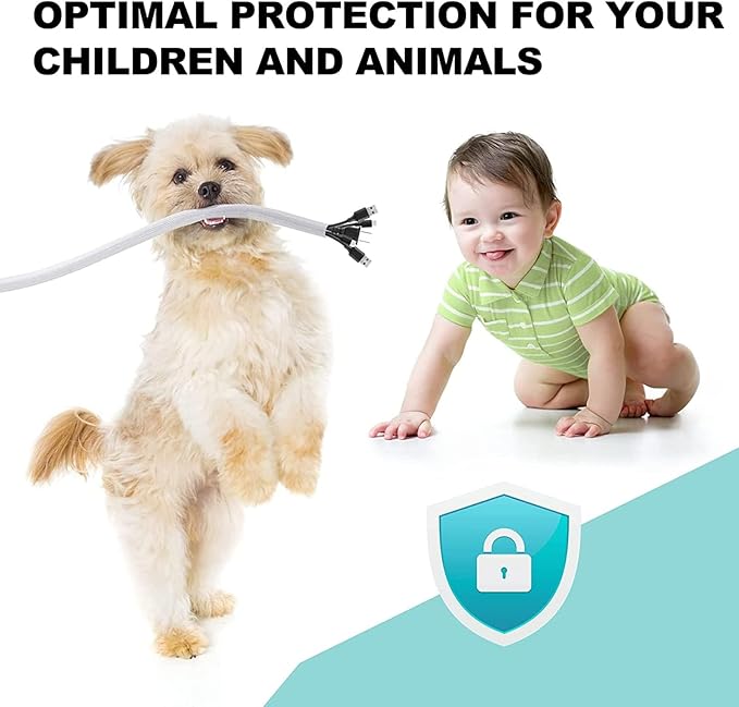 AGPTEK Cable Sleeve Cover, 2Pack 5ft - 1.8 inch Desk Cord Organizer Cable Hider, Home Office Wire Management Computer TV Wire Loom Tubing, Pet Proof Cord Protector, from Cat Dog Chewing, White