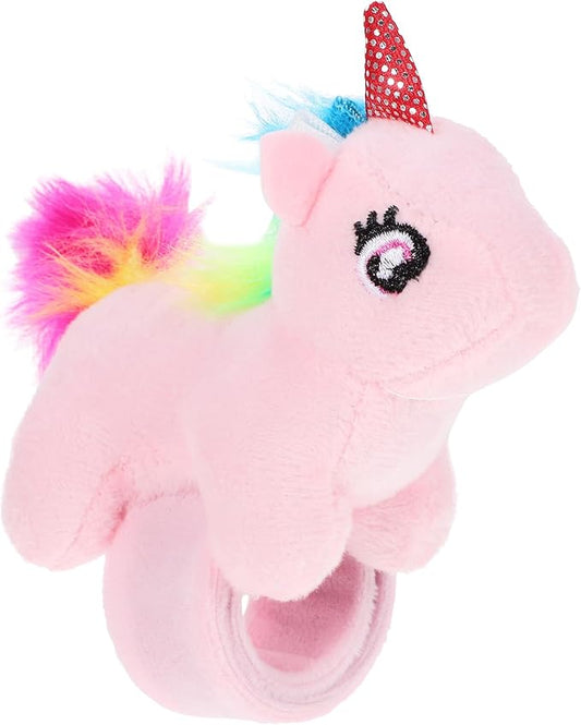 ibasenice Animal Slap Bracelet Party Pack - 6 Colorful Plush Unicorn Slap Wrist Bands for Kids, Perfect for Birthdays, Favors, and Holiday Celebrations