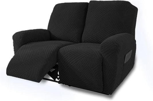 NORTHERN BROTHERS Recliner Loveseat Covers - Recliner Sofa Covers 2 Seater Loveseat Covers for Reclining Loveseat Recliner Cover, Black