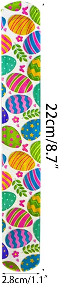 JoFAN 48 PCS Easter Slap Bracelets Toys for Kids Boys Girls Toddlers Easter Basket Stuffers Egg Fillers Gifts Party Favors