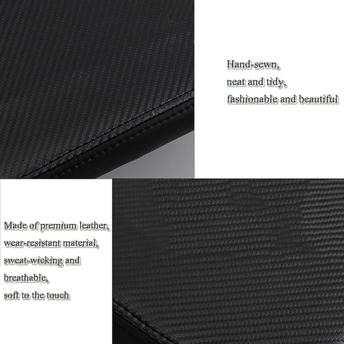 XITER 1PC Leather Center Console Armrest Cover Waterproof Protector Cover for 2015-2026 F150 2017-2026 F250 F350 F450 Super Duty with 40/20/40 Jump Seat(Carbon Fiber)