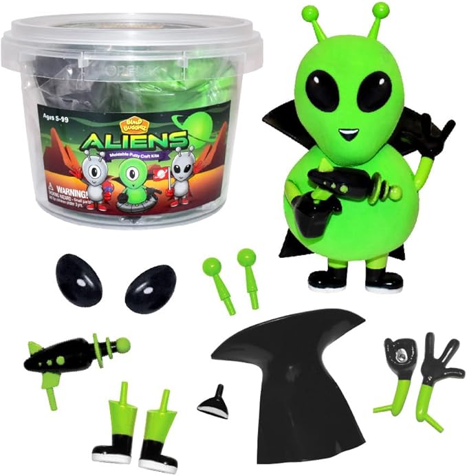 Aliens Craft Kit 3 Pack – Build, Play, and Display 3 Air-Dry Clay Aliens, Great for Birthday Parties, Trick or Treating, Stocking Stuffers, for Kids, Boys and Girls Ages 5+