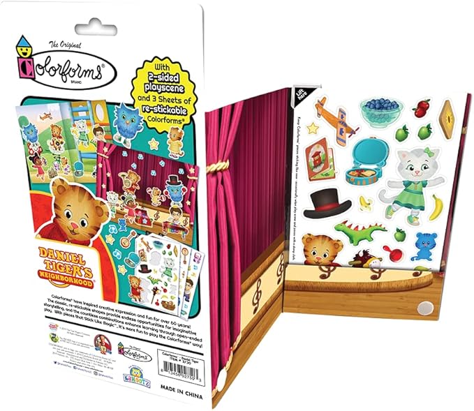 Colorforms Travel Set, Stickers for Kids – Daniel Tiger Toys, Arts and Crafts, Reusable Sticker Book, Kids Stickers, Toddler Crafts, Stickers for Boys, Girls, Arts & Crafts, Craft Supplies, Ages 3+