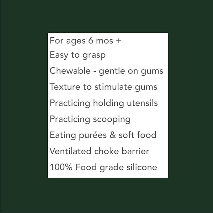 Baby Spoons and forks set, Silicone, Self Feeding pack of 2, Toddler spoon and fork set, Baby Led Weaning Supplies, First Stage Baby Essentials, Safe To Use, Gentle Teethers- (Earthy colors)