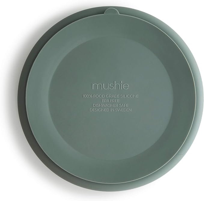 mushie Silicone Suction Plate | BPA-Free Non-Slip Design (Cambridge Blue)
