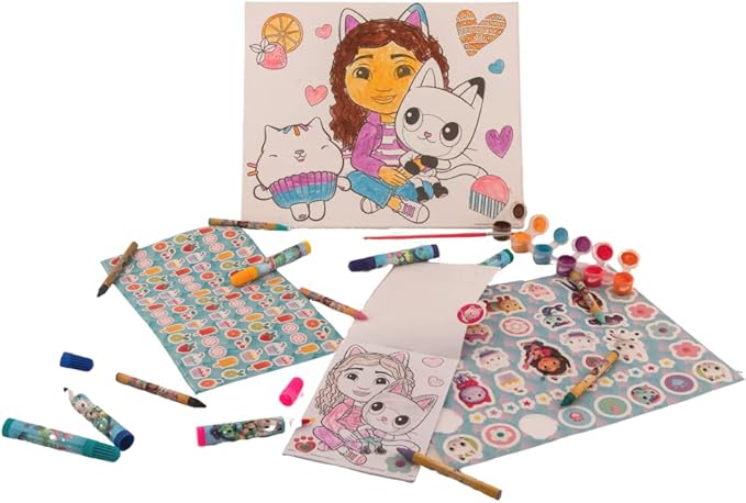 Innovative Designs Gabbys Dollhouse Creative Coloring Canvas Painting and Activity Set for Kids, 1000+ pcs