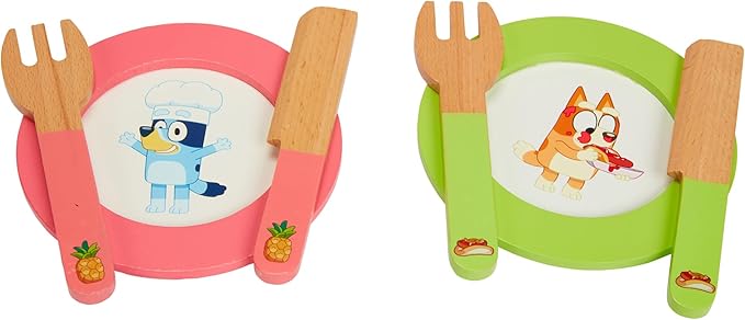 Bluey – Wooden BBQ and Salad Set, 33-Piece Colorful Playset with Tongs and Food Pieces – Realistic Role-Play & Imaginative Fun for Ages 3 Years and Up