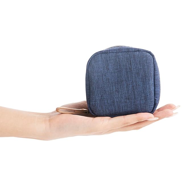 Hekyip Mini Cosmetic Bag, Travel Makeup Pouch, Portable Waterproof Cosmetic Pouch for Ladies Women, Mini (Mini Navy Blue)