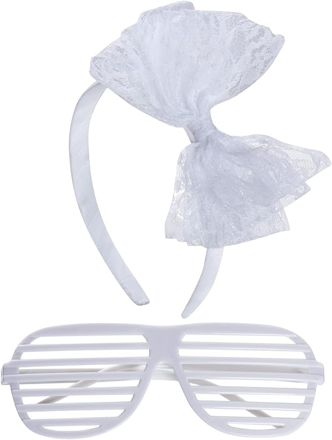 Kids 6 in 1 Costume Accessories 1970s 1980s Fancy Outfits and Dress for Cosplay Party Theme Party for Girl