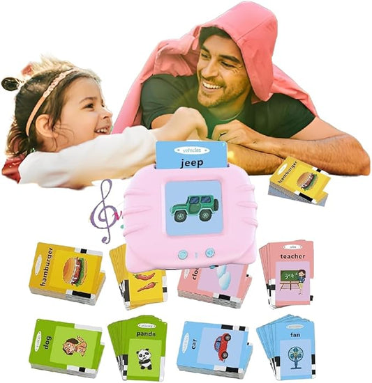 Toys for Ages 2-4 Talking Flash Cards for Toddlers 1-3,Preschool Learning Activities Flashcards,Educational Learning Kids Toys Boys 3-5 Or 3 Year Old Girl Gifts to Promote Speak and Spell (Pink)