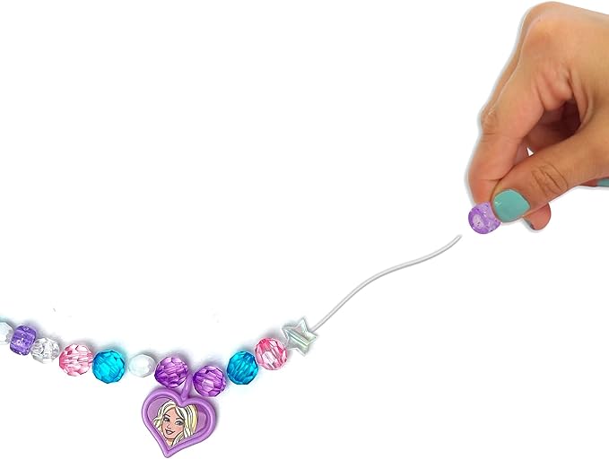 Barbie Crystal Jewelry Set - Sparkling Creations for Kids', Jewelry Making Kit, Bracelets, Necklaces, and More, Ages 3 and Up