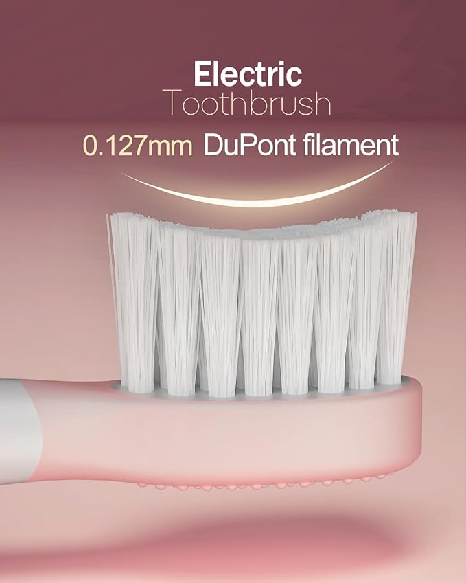 Kids Sonic Electric Toothbrush for Ages 3+, IPX7 Waterproof, 3 Smart Modes with Memory,Includes 4 Replacement Brush Heads, Pink