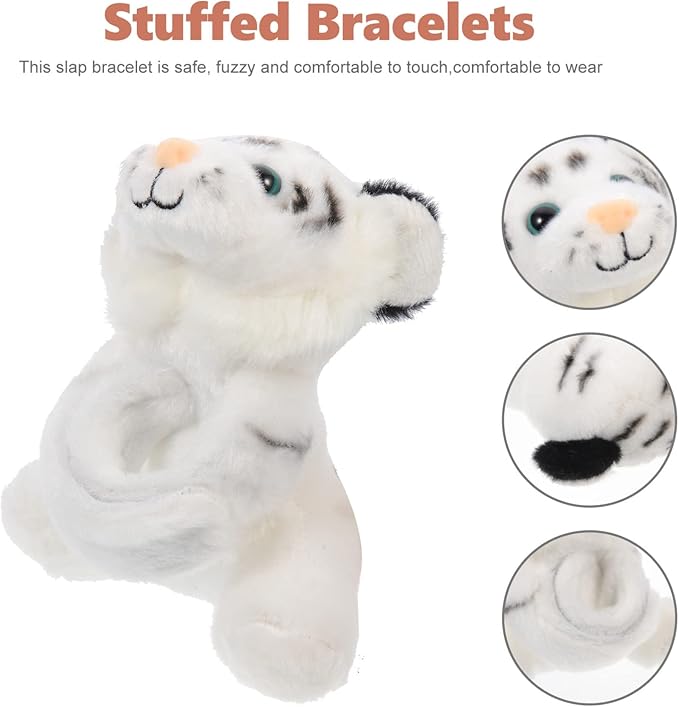 Kisangel 1pc Plush Huggable Stuffed Animals Jungle Themed Slap Bracelet Wrist Hugger Plush for Jungle Party Favors(As Shown 1)