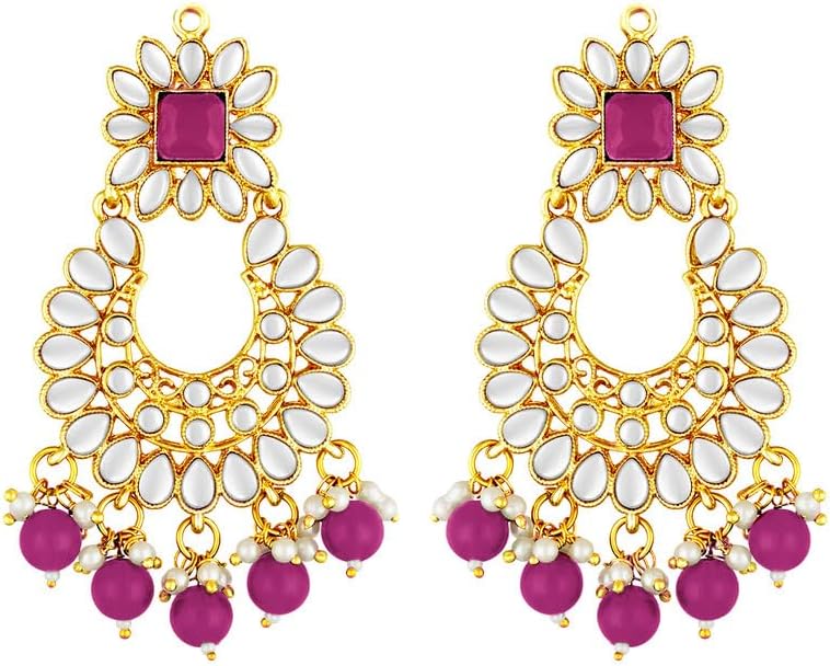 Aheli Bridal Kundan Faux Pearl Choker Necklace with Earrings Maang Tikka Gift for Women Indian Traditional Bollywood Fashion Jewelry Set