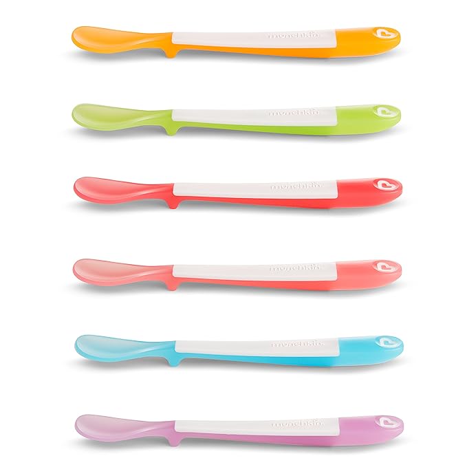 Munchkin® Lift Baby and Toddler Spoons, Rest Keeps Tip Off Table, Multicolored, 6 Count