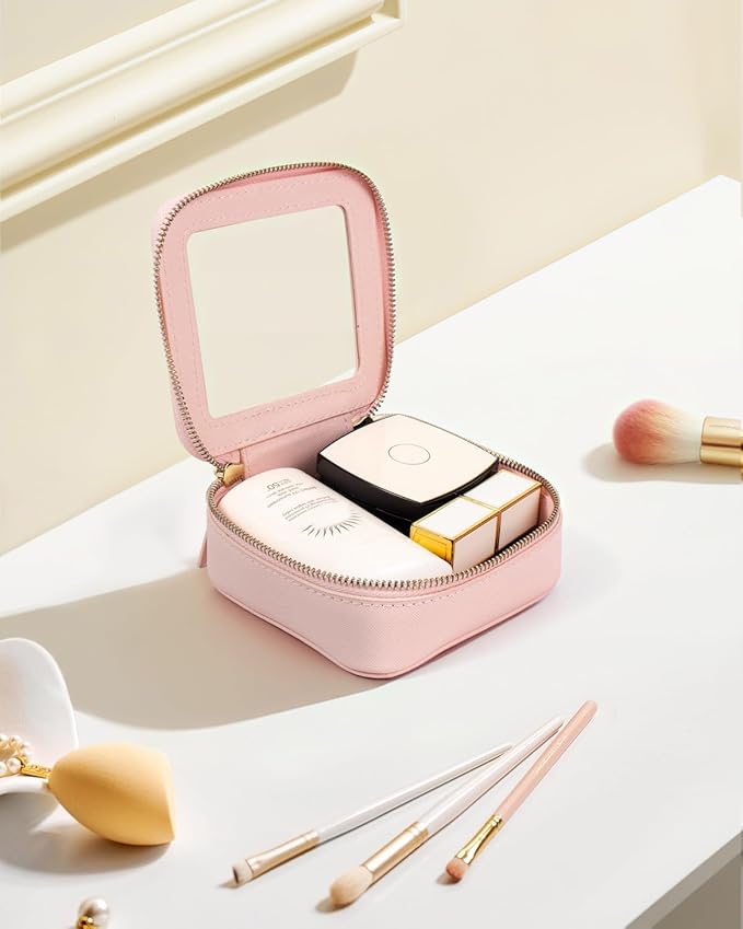 FFpaw Travel Clear Makeup Bag Set, TSA Approved Cosmetic Bag Case with Zipper Portable Makeup Pouch Toiletry Bag Women Traveling Cosmetic Organizer Storage Bag Car Organizer Car Essentials for Women