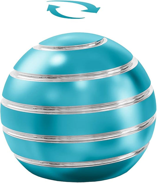 Kryfa Kinetic Desk Spinning Ball, Fidget Toys for Adults Kids Teens, Desk Toys for Office, Sensory Fidget Toys for ADHD Anxiety Autism for Kids Party Favors Toys (1.54", Light Blue)