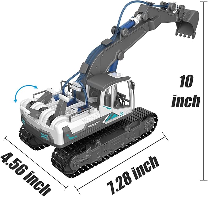 STEM Building Block Assembly Toy Set for Kids 8-12 Years - 3-in-1 Hydraulically Powered Construction Toy Including Excavator, Crane, and Timber Loader