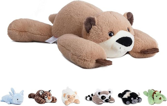 Niuniu Daddy 20" | 3.3 Pound Otter Weighted Stuffed Animals for Kids Adults, Soft Otter Plush Animal Calming Toys for Sleeping, Cute Body Pillow for Presents Birthday Christmas Holiday Easter Gifts