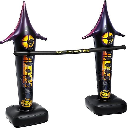 Poen 1 Set Halloween Inflatable Limbo Game Halloween Party Games for Kids Adults Carnival Games Ghost Pumpkin Inflatable Decoration for Indoor Outdoor Lawn Yard Party Games Party Supplies