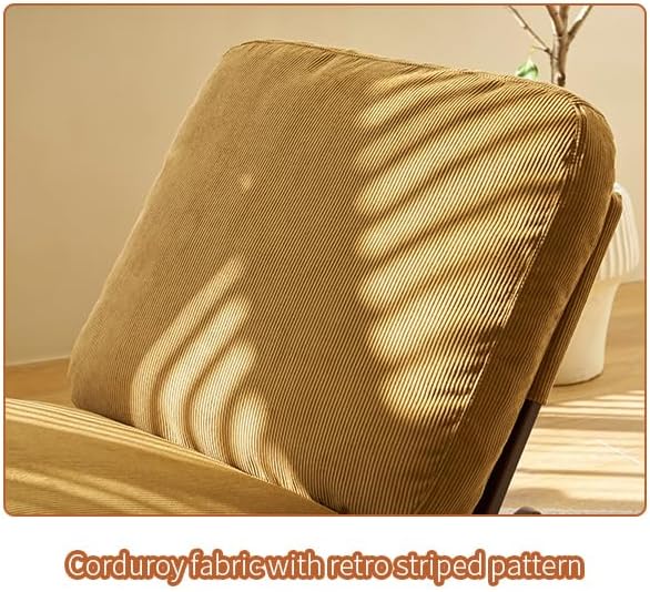 MFFM Comfortable Glider Rocking Chair, Upholstery Glider Chair, Solid Wood Frame, Perfect for Multiple Settings Accent Reading Chair for Bedroom,Living Room,Nursery (Orange)