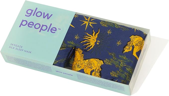 Glow People Silk Sleep Mask – 100% Mulberry Silk Eye Mask for Sleeping, Total Blackout, Cloud-Soft and Adjustable for Beauty Sleep and Travel - Skygaze