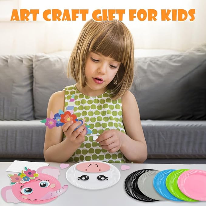 16 Pack Arts and Crafts for Kids, Toddler Crafts Animal Paper Plate Art Kit Gift for 3 4 5 6 Year Old Boys Girls DIY Kids Crafts for Birthday Party Favor Preschool Classroom Party Games
