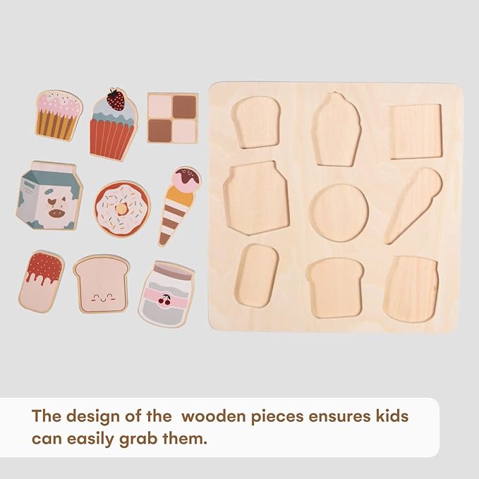 CHILDLIKE BEHAVIOR Wooden Puzzle - Toddler & Kids Wood Toy Puzzle - Educational Wooden Puzzle Set - Montessori Peg Board Toys Tool - Learning Non- Platic Puzzles Board for Toddlers Ages 1-3