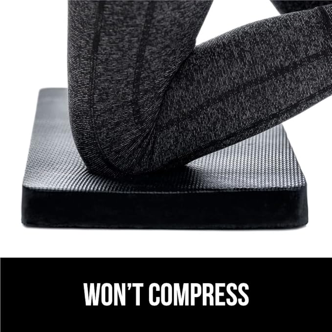 GORILLA GRIP Extra Thick Patent Pending Soft Foam Kneeling Pad, Supportive Large Cushion Knee Pads for Gardening, Baby Bath Time, Dirt and Water Resistant, Workout and Garden Supplies, 17.5x11, Black