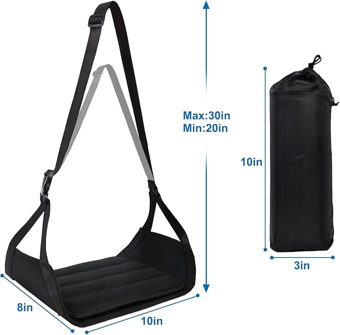 Airplane Foot Hammock （ Memory Foam） 2 in 1 Removable Support Pad， Portable Desk Footrest Hammock， Perfect Long Flight Travel Essentials， Foot Rest for Plane Travel Foot Leg Rest