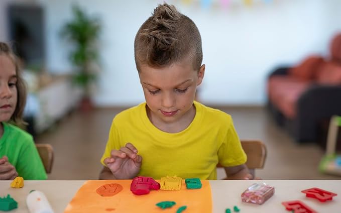 Jovi - Plastilina Pack, Reusable and Non-Drying Modeling Clay, 24 1.75oz. Plasticine Bars, 100% Vegetable-Based, 6 Basic Colors Assortment, Gluten-Free, Non-Toxic, Great for Home and School