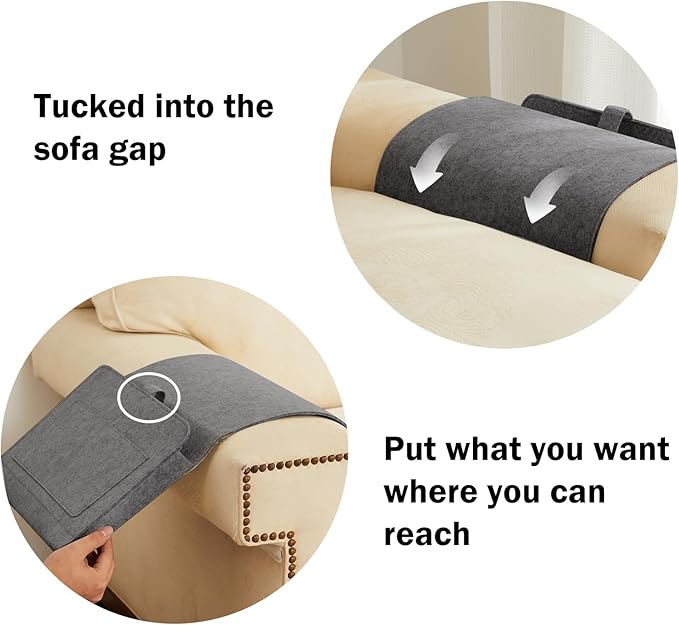 YOUDENOVA Bedside Caddy, Bedside Organizer for Dorm Room, Bunk Bed, Grey