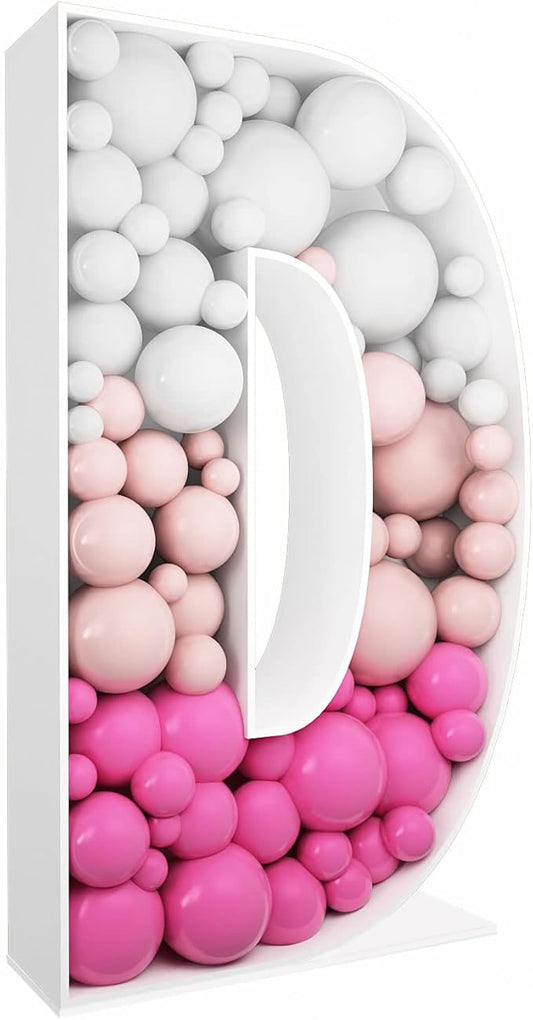 3FT Tall Mosaic Balloon Frame Letters Big Marquee Light Up Letters DIY Kit for Birthday Party Wedding Backdrop Decor Letter D Pre-Cut Foam Board