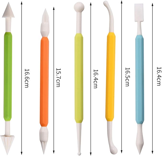 kiniza 9 Pieces Clay Sculpting Tools, Plastic Modeling Clay Tools for Kids，Double-Head Plastic Ceramic Pottery Tool Kit,Crafts Clay Modeling DIY Kit Cook Decorating Tools for Shaping and Sculpting